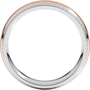 14K Yellow Or White Or Rose Gold Half Round Milgrain Comfort-Fit Band