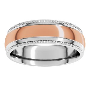 14K Yellow Or White Or Rose Gold Half Round Milgrain Comfort-Fit Band