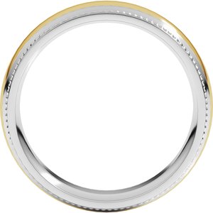 14K Yellow Or White Or Rose Gold Half Round Milgrain Comfort-Fit Band