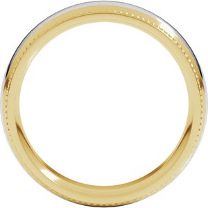 14K Yellow Or White Or Rose Gold Half Round Milgrain Comfort-Fit Band