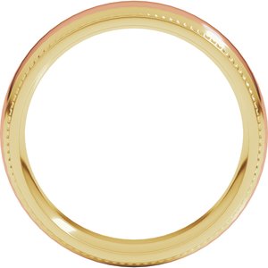 14K Yellow Or White Or Rose Gold Half Round Milgrain Comfort-Fit Band