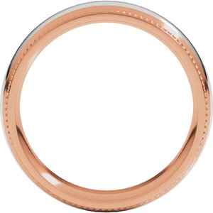 14K Yellow Or White Or Rose Gold Half Round Milgrain Comfort-Fit Band