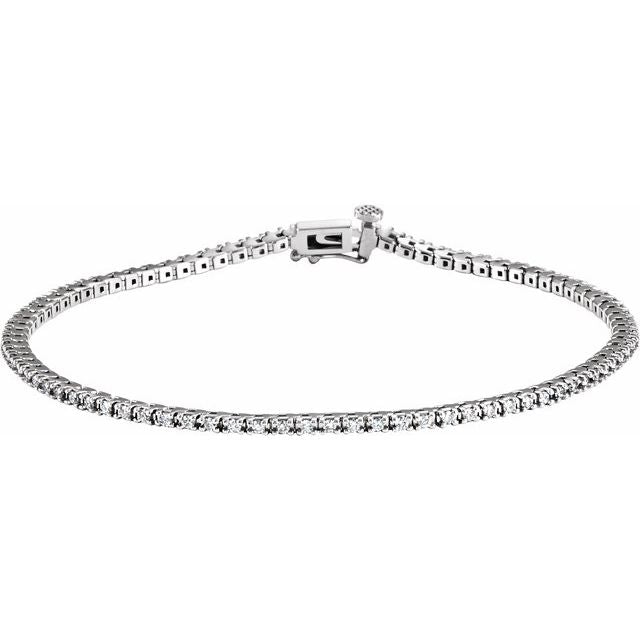 14K Yellow Or White Or Rose Gold Round 1.3Mm Vs, F+ 7 1/4 In Polished Lab-Grown Diamond Bracelet