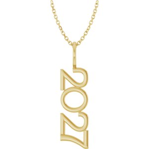 14K Yellow Gold 16-18 In Polished Vertical Necklace