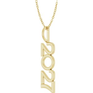 14K Yellow Gold 16-18 In Polished Vertical Necklace