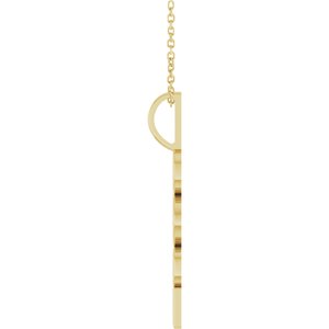 14K Yellow Gold 16-18 In Polished Vertical Necklace