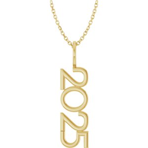 14K Yellow Gold 16-18 In Polished Vertical Necklace