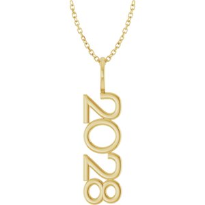 14K Yellow Gold 16-18 In Polished Vertical Necklace