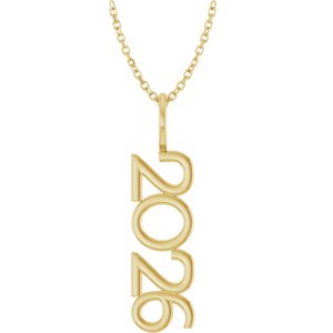 14K Yellow Gold 16-18 In Polished Vertical Necklace