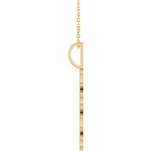 14K Yellow Gold 16-18 In Polished Vertical Necklace