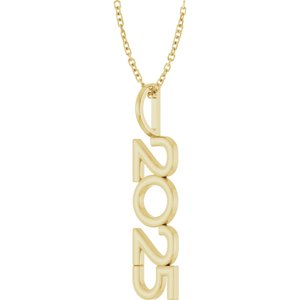 14K Yellow Gold 16-18 In Polished Vertical Necklace