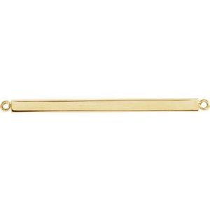 14K Yellow Gold 28.5 X 2.5 Mm Polished Four Sided Engravable Bar Necklace Center
