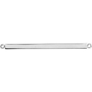 Sterling Silver 28.5 X 2.5 Mm Polished Four Sided Engravable Bar Necklace Center