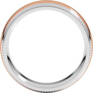 14K Yellow Or White Or Rose Gold Half Round Milgrain Comfort-Fit Band