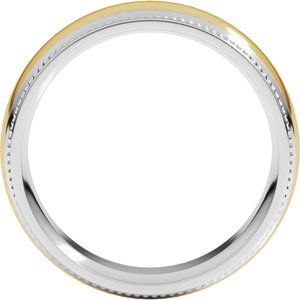 14K Yellow Or White Or Rose Gold Half Round Milgrain Comfort-Fit Band