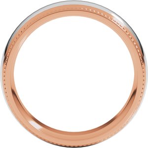 14K Yellow Or White Or Rose Gold Half Round Milgrain Comfort-Fit Band