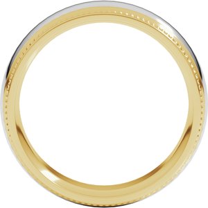14K Yellow Or White Or Rose Gold Half Round Milgrain Comfort-Fit Band