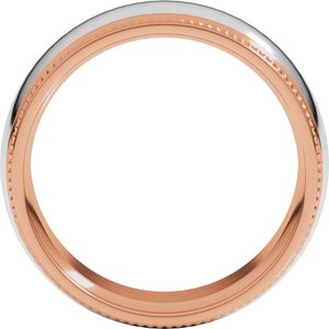 14K Yellow Or White Or Rose Gold Half Round Milgrain Comfort-Fit Band