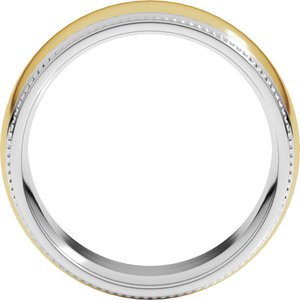 14K Yellow Or White Or Rose Gold Half Round Milgrain Comfort-Fit Band