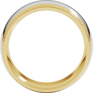 14K Yellow Or White Or Rose Gold Half Round Milgrain Comfort-Fit Band