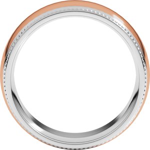 14K Yellow Or White Or Rose Gold Half Round Milgrain Comfort-Fit Band