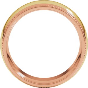 14K Yellow Or White Or Rose Gold Half Round Milgrain Comfort-Fit Band