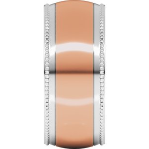 14K Yellow Or White Or Rose Gold Half Round Milgrain Comfort-Fit Band