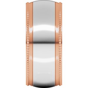 14K Yellow Or White Or Rose Gold Half Round Milgrain Comfort-Fit Band