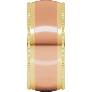 14K Yellow Or White Or Rose Gold Half Round Milgrain Comfort-Fit Band