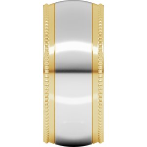 14K Yellow Or White Or Rose Gold Half Round Milgrain Comfort-Fit Band