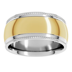 14K Yellow Or White Or Rose Gold Half Round Milgrain Comfort-Fit Band