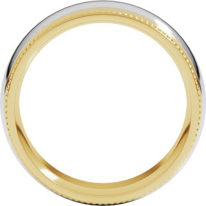 14K Yellow Or White Or Rose Gold Half Round Milgrain Comfort-Fit Band