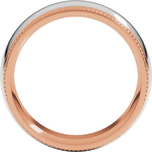 14K Yellow Or White Or Rose Gold Half Round Milgrain Comfort-Fit Band