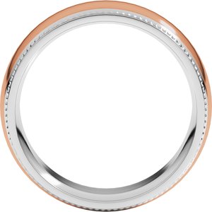 14K Yellow Or White Or Rose Gold Half Round Milgrain Comfort-Fit Band