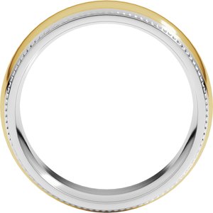 14K Yellow Or White Or Rose Gold Half Round Milgrain Comfort-Fit Band