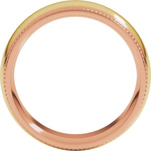 14K Yellow Or White Or Rose Gold Half Round Milgrain Comfort-Fit Band