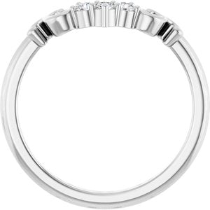 14K White Gold Lab-Grown Diamond Round 2 Mm Polished .08 Ctw Lab-Grown Diamond Contour Band Size 7