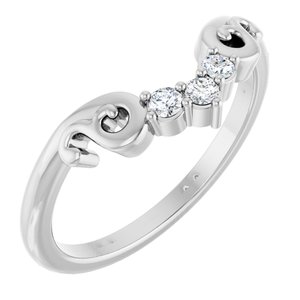 14K White Gold Lab-Grown Diamond Round 2 Mm Polished .08 Ctw Lab-Grown Diamond Contour Band Size 7