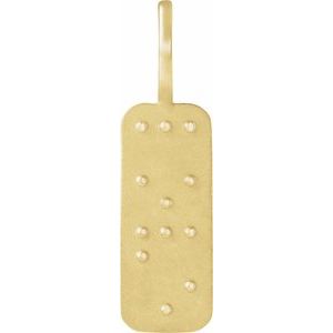 14K Yellow Gold Love 27.9 X 7.8 Mm Polished Braille Pendant