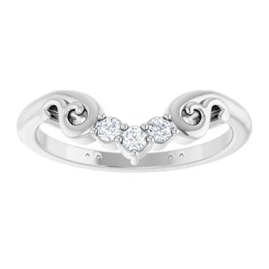 14K White Gold Lab-Grown Diamond Round 2 Mm Polished .08 Ctw Lab-Grown Diamond Contour Band Size 7