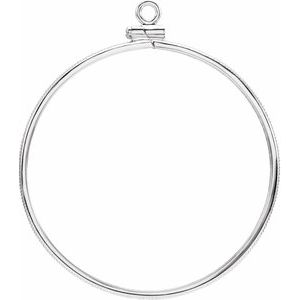 Sterling Silver 38.5 Mm Screw Top Polished Coin Edge Coin Frame Bezel Pendant