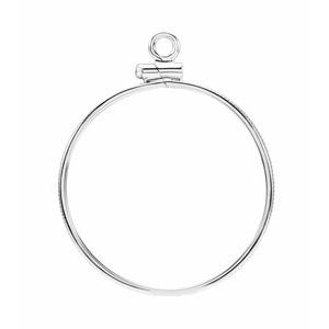 Sterling Silver 26.4 Mm Screw Top Polished Coin Edge Coin Frame Bezel Pendant
