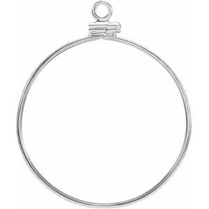 Sterling Silver 36 Mm Screw Top Polished Coin Edge Coin Frame Bezel Pendant