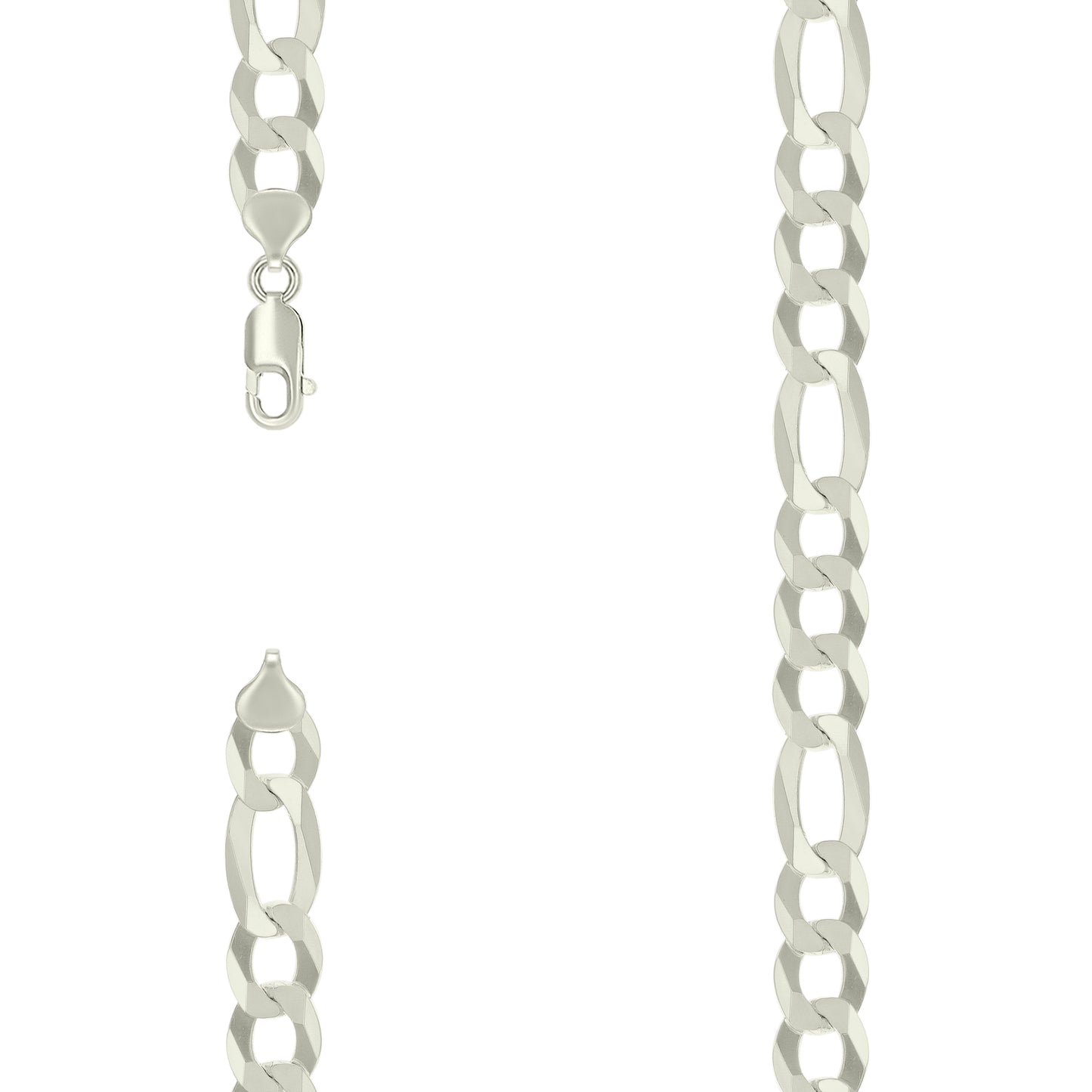Sterling Silver Super Flat Figaro Chain