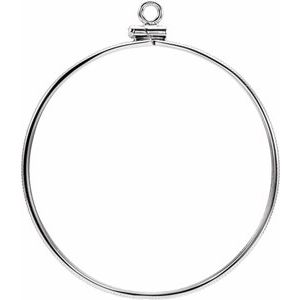 Sterling Silver 39.7 Mm Screw Top Polished Coin Edge Coin Frame Bezel Pendant