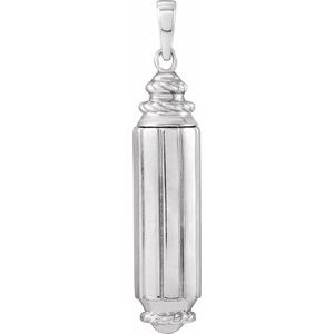 Sterling Silver 37.3 X 8.2 Mm Polished Cylinder Ash Holder Pendant With Accessory Kit