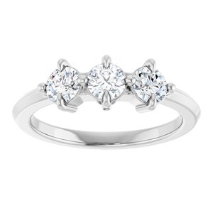 14K White Gold Round 4.1 Mm Polished 3/4 Ctw Natural Diamond Anniversary Band Size 7