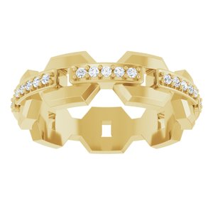 14K Yellow Gold Round 1.2 Mm G-H Si2-Si3 1/5 Ctw Natural Diamond Band Size 7