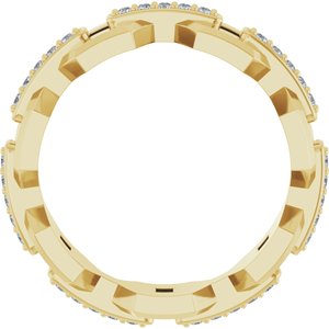 14K Yellow Gold Round 1.2 Mm G-H Si2-Si3 1/5 Ctw Natural Diamond Band Size 7
