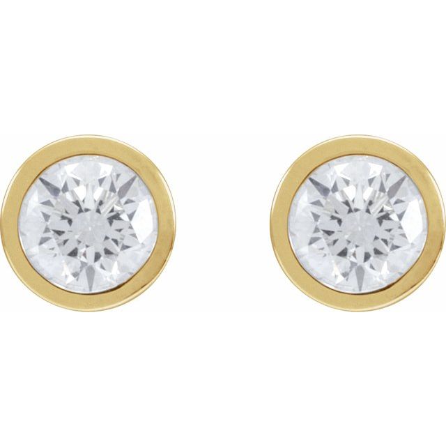 14K Yellow Or White Gold Round Si1-Si2, Gh Friction Back Bezel Polished Lab-Grown Diamond Cocktail-Style Earrings